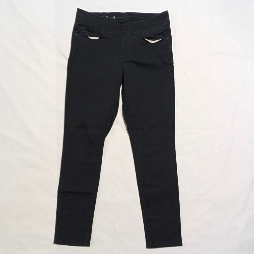 Signature Levi's Strauss Co Women's Black Pull On Skinny Jeans Size 8M Mid Rise